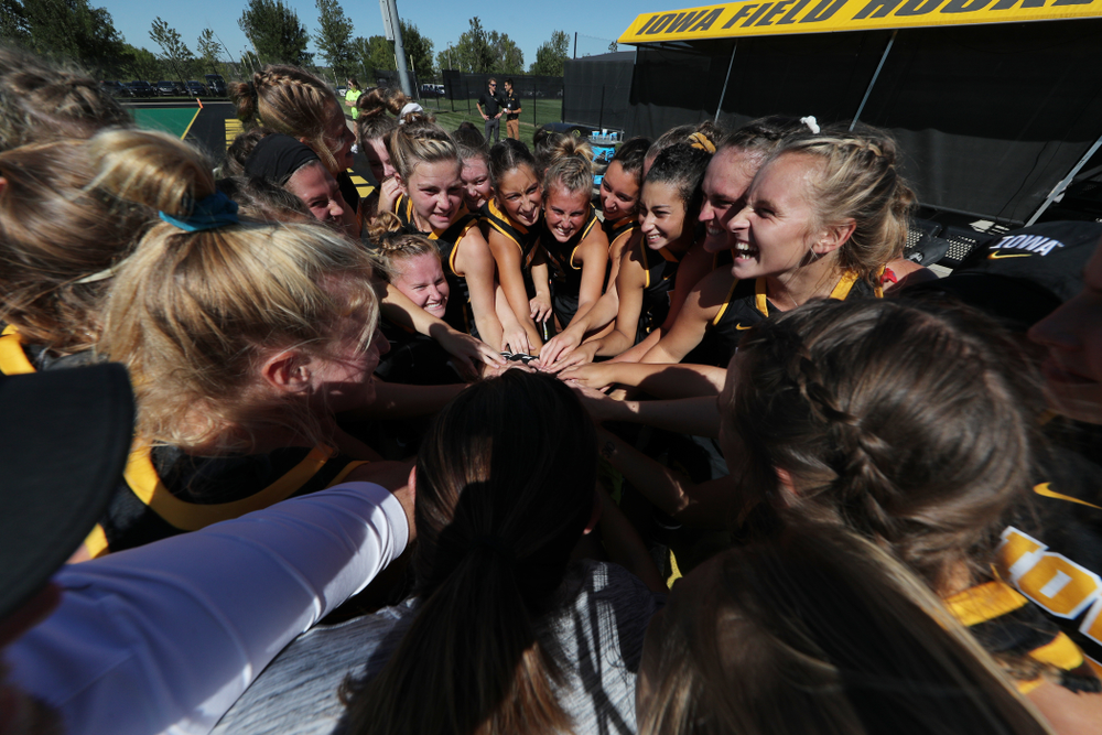 The Iowa Hawkeyes gather before their game against Central Michigan Friday, September 6, 2019 at Grant Field. The Hawkeyes won the game 11-0. (Brian Ray/hawkeyesports.com)