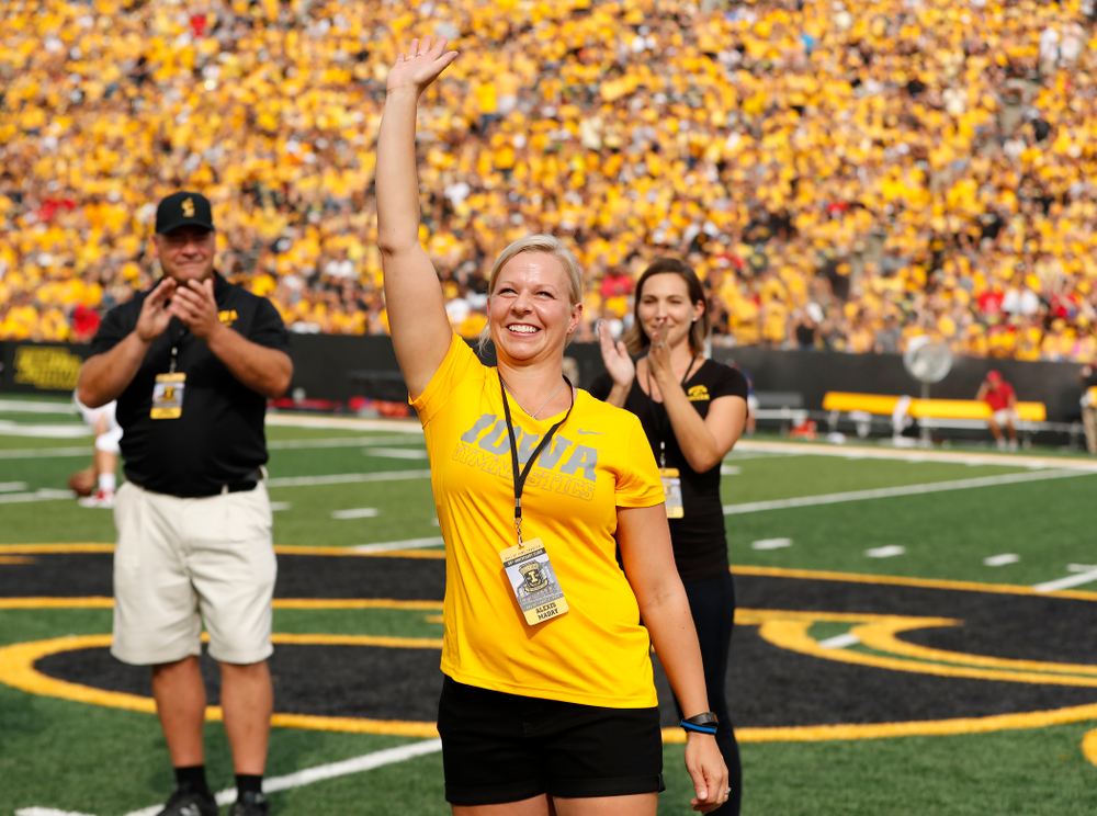 2018 Iowa Athletics Hall of Fame inductee Alexis Maday Saturday, September 1, 2018 at Kinnick Stadium. (Brian Ray/hawkeyesports.com)