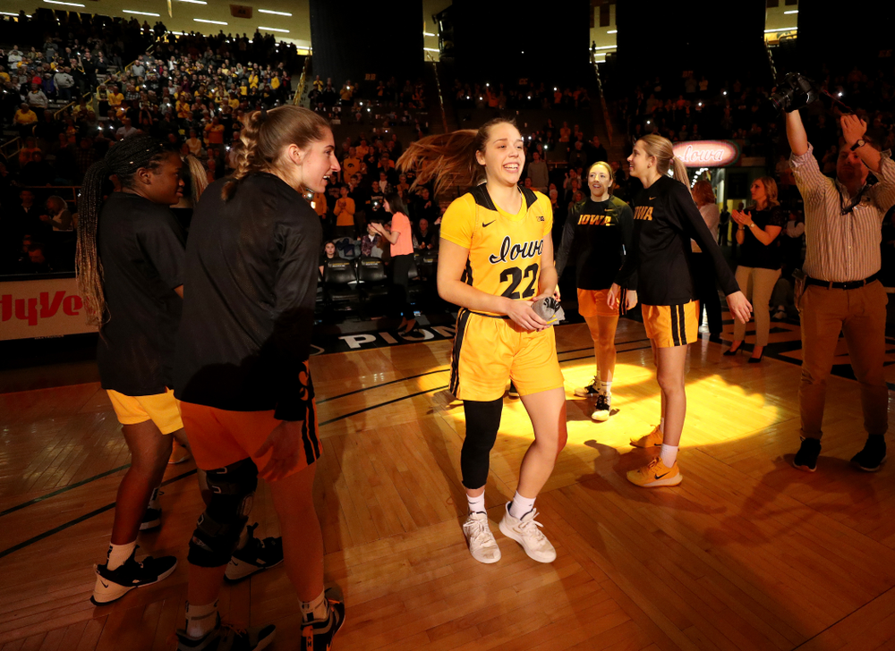 Iowa Hawkeyes guard Kathleen Doyle (22) against the Minnesota Golden Gophers Thursday, February 27, 2020 at Carver-Hawkeye Arena. (Brian Ray/hawkeyesports.com)