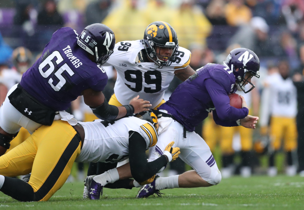 Iowa Hawkeyes defensive end A.J. Epenesa (94) against the Northwestern Wildcats Saturday, September 28, 2019 at Kinnick Stadium. (Max Allen/hawkeyesports.com)