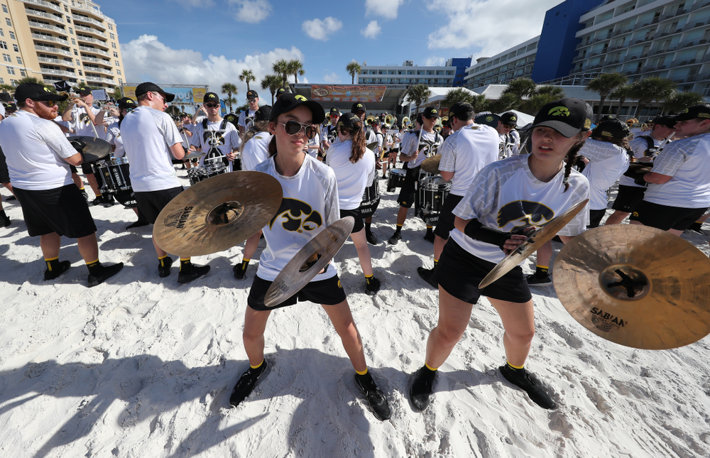 The Hawkeye Marching Band during the Outback Bowl Beach Day Sunday, December 30, 2018 at Clearwater Beach. (Brian Ray/hawkeyesports.com)