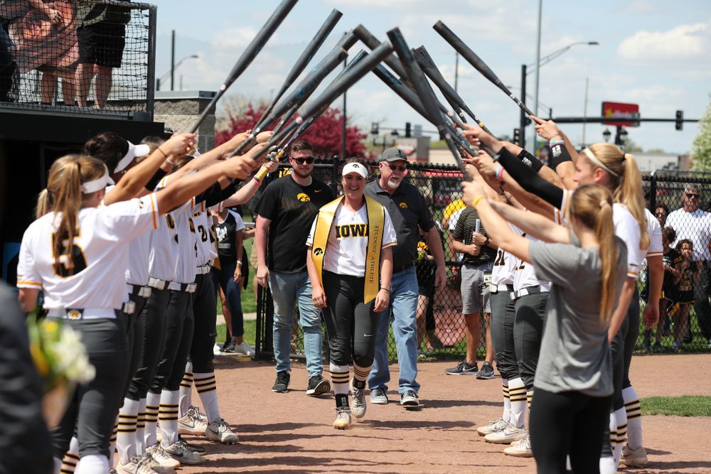 Iowa Hawkeyes Erin Riding (6) during senior day festivities following their game against the Ohio State Buckeyes Sunday, May 5, 2019 at Pearl Field. (Brian Ray/hawkeyesports.com)ic