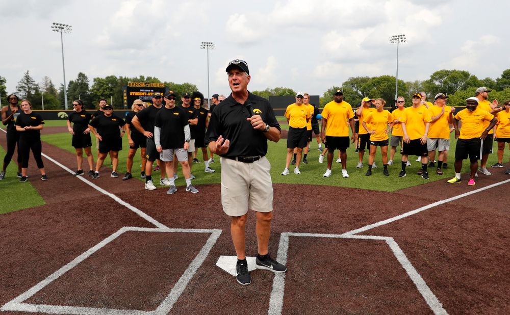 Director of Athletics Gary Barta during the Iowa Student Athlete Kickoff Kickball game Sunday, August 19, 2018 at Duane Banks Field. (Brian Ray/hawkeyesports.com)