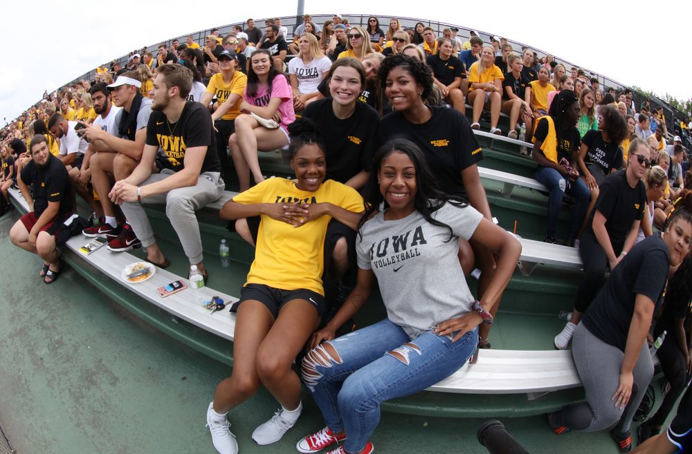 The Iowa Volleyball Team during the Iowa Student Athlete Kickoff Kickball game Sunday, August 19, 2018 at Duane Banks Field. (Brian Ray/hawkeyesports.com)