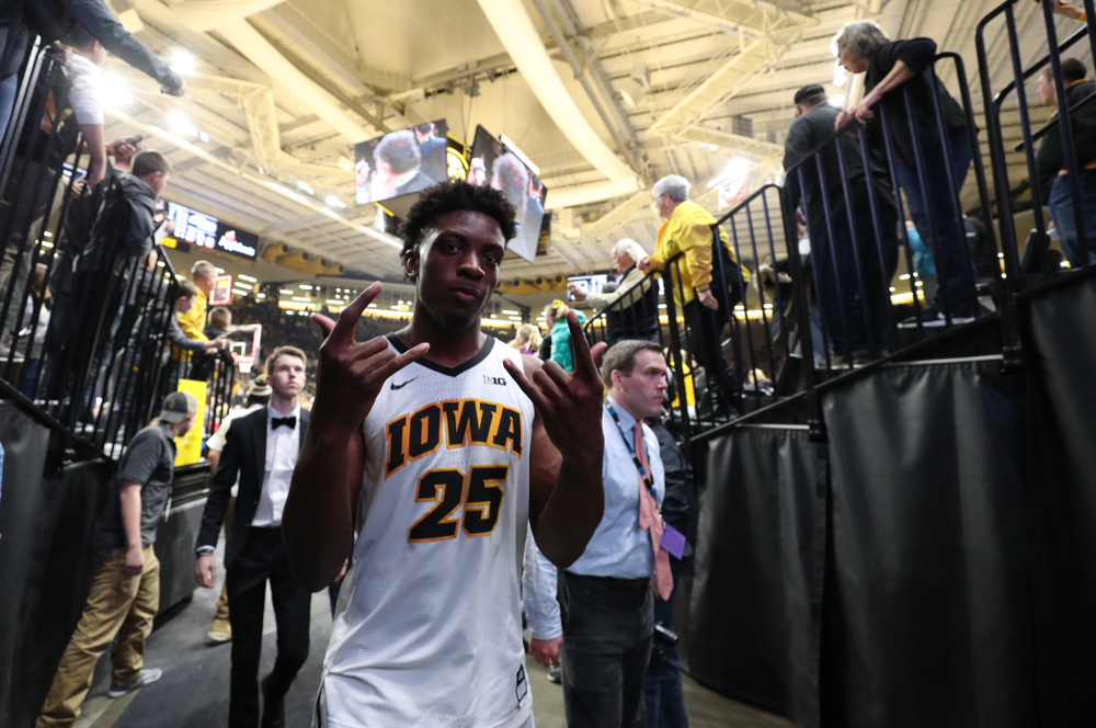 Iowa Hawkeyes forward Tyler Cook (25) against the Northwestern Wildcats Sunday, February 10, 2019 at Carver-Hawkeye Arena. (Brian Ray/hawkeyesports.com)