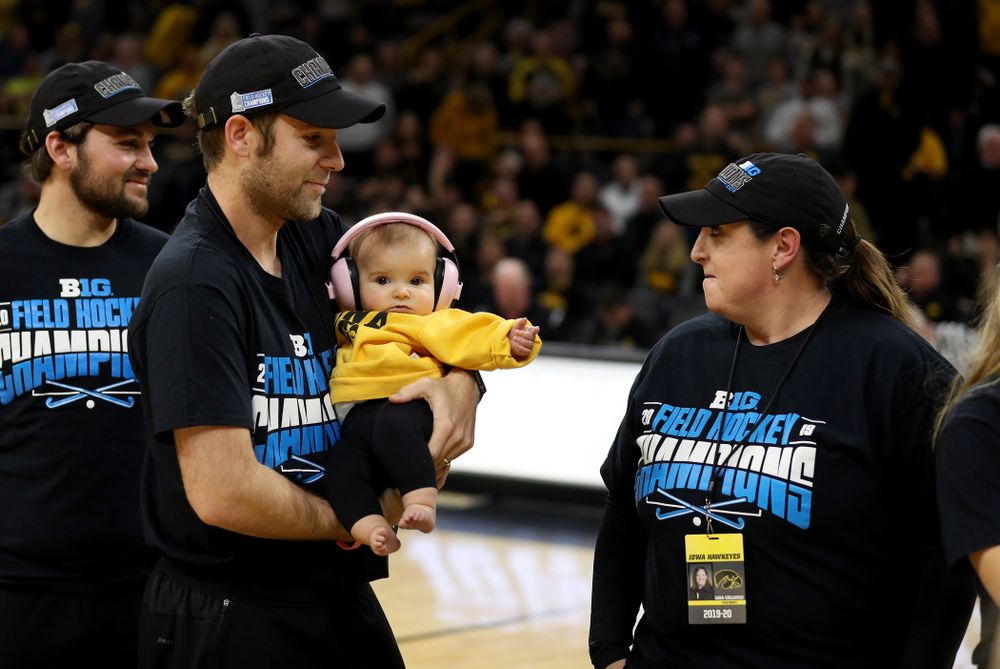 Assistant Coach Michael Boal and the Iowa Field Hockey team are recognized during the Iowa Hawkeyes game against the Ohio State Buckeyes Thursday, February 20, 2020 at Carver-Hawkeye Arena. (Brian Ray/hawkeyesports.com)