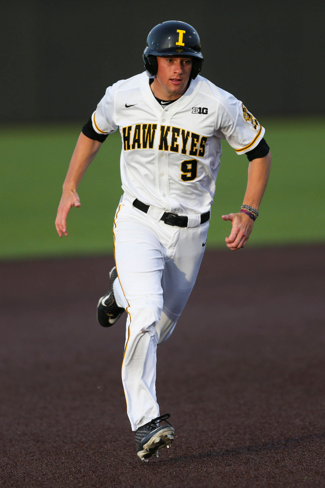 Iowa outfielder Ben Norman at baseball vs Milwaukee on Tuesday, April 23, 2019 at Duane Banks Field. (Lily Smith/hawkeyesports.com)