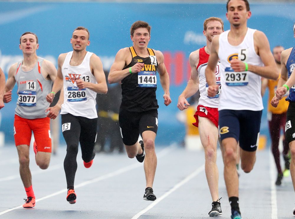Iowa's Alec Still runs the men's 800 meter event during the third day of the Drake Relays at Drake Stadium in Des Moines on Saturday, Apr. 27, 2019. (Stephen Mally/hawkeyesports.com)
