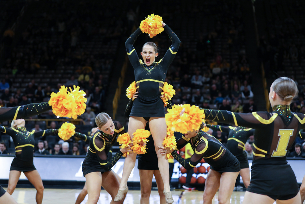 The Iowa Dance Team performs at halftime of the Iowa Hawkeyes game against North Florida Thursday, November 21, 2019 at Carver-Hawkeye Arena. (Brian Ray/hawkeyesports.com)