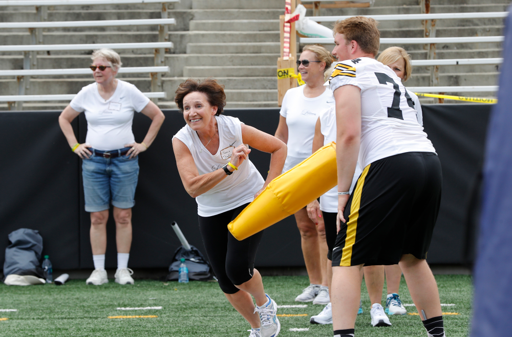 Board of Regents State of Iowa member Nancy Dunkel during the 2018 Iowa Ladies Football Academy Saturday, June 9, 2018 at Kinnick Stadium. (Brian Ray/hawkeyesports.com)
