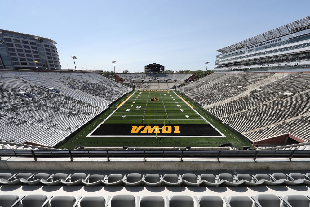 The view from the third level in the new north end zone of Kinnick Stadium Friday, August 9, 2019. (Brian Ray/hawkeyesports.com)