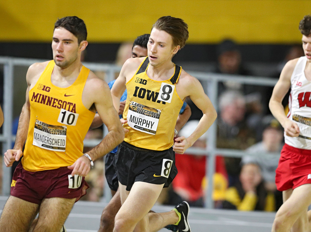 Iowa’s Daniel Murphy runs the men’s 3000 meter run premier event during the Larry Wieczorek Invitational at the Recreation Building in Iowa City on Saturday, January 18, 2020. (Stephen Mally/hawkeyesports.com)