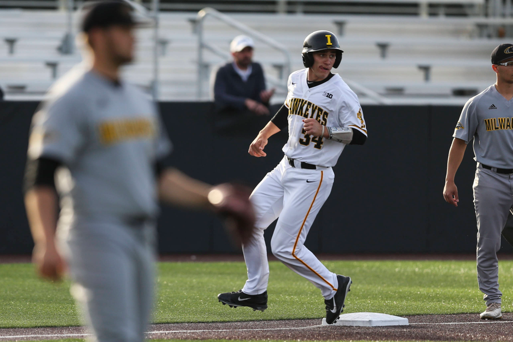 Iowa catcher Austin Martin at baseball vs Milwaukee on Tuesday, April 23, 2019 at Duane Banks Field. (Lily Smith/hawkeyesports.com)