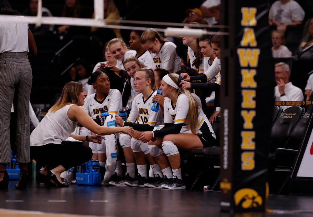 Iowa Hawkeyes assistant coach Bre Payton against the Michigan State Spartans Friday, September 21, 2018 at Carver-Hawkeye Arena. (Brian Ray/hawkeyesports.com)