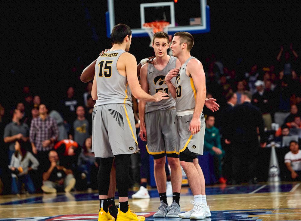 The Iowa Hawkeyes against UConn in the Championship game of the 2K Empire Classic Friday, November 16, 2018 at Madison Square Garden in New York City. (Duncan H.Williams/Freelance)