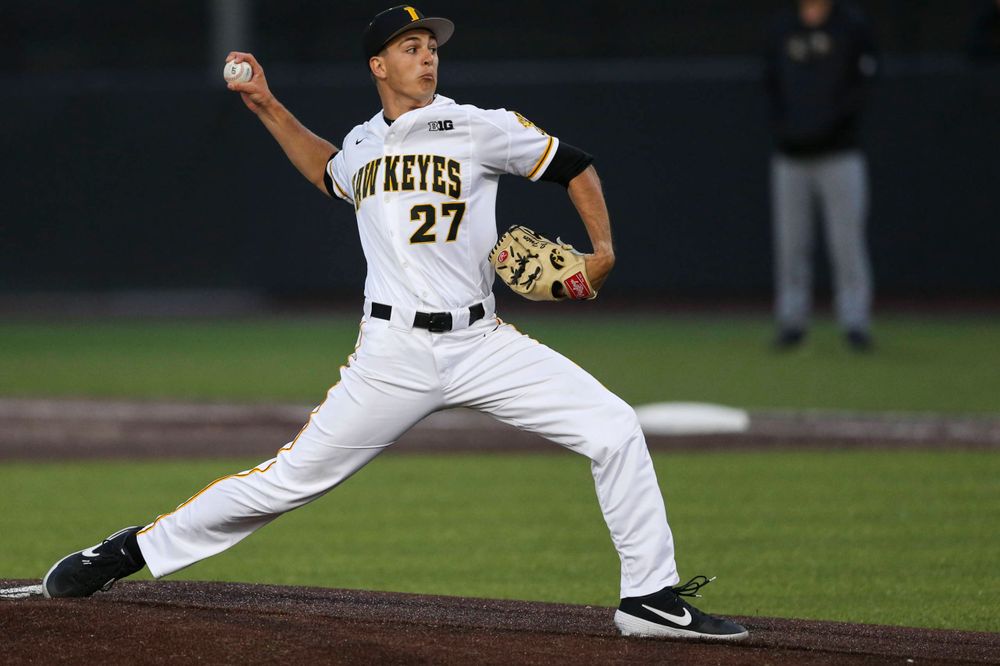 Iowa pitcher Jason Foster at baseball vs Milwaukee on Tuesday, April 23, 2019 at Duane Banks Field. (Lily Smith/hawkeyesports.com)