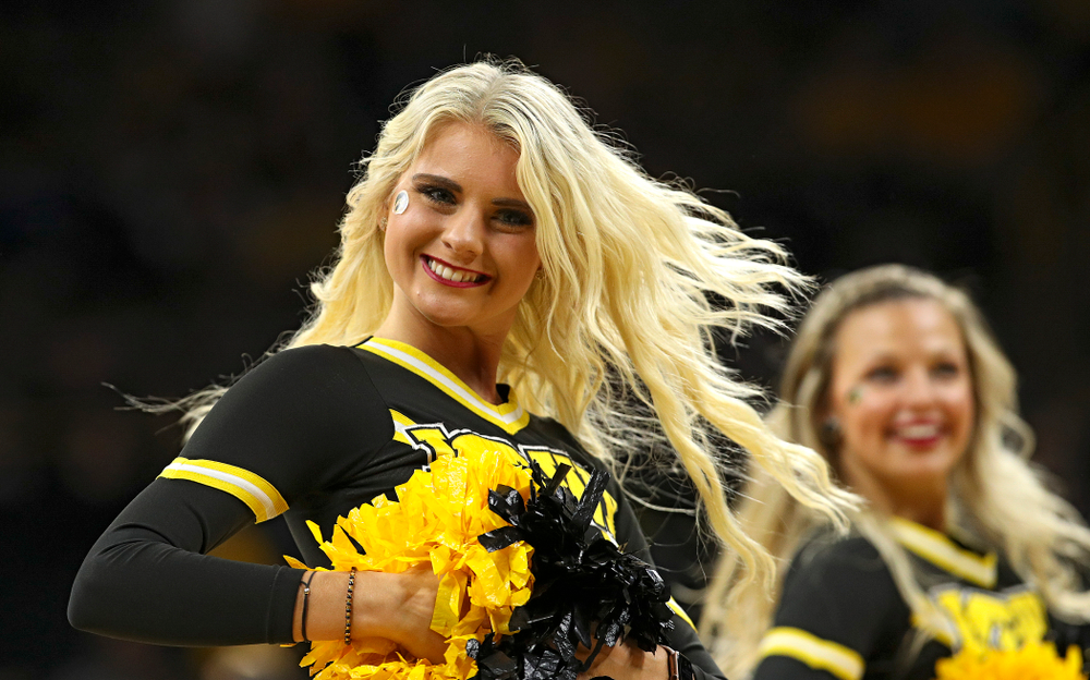 The Iowa Dance Team performs during the first half of their exhibition game against Lindsey Wilson College at Carver-Hawkeye Arena in Iowa City on Monday, Nov 4, 2019. (Stephen Mally/hawkeyesports.com)