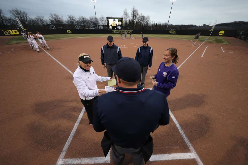 Iowa Hawkeyes head coach Renee Gillispie against Western Illinois Wednesday, March 27, 2019 at Pearl Field. (Brian Ray/hawkeyesports.com)