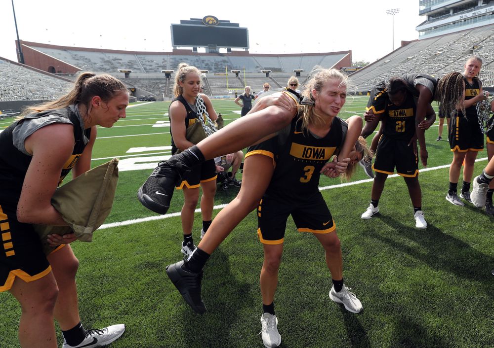 The Iowa WomenÕs Basketball Team participates in the The Program Tuesday, September 17, 2019 at Kinnick Stadium (Brian Ray/hawkeyesports.com)