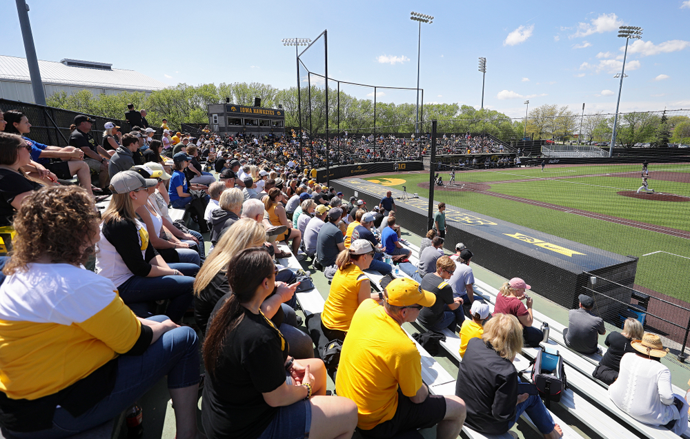 Fans look on during the fourth inning of their game against UC Irvine at Duane Banks Field in Iowa City on Sunday, May. 5, 2019. (Stephen Mally/hawkeyesports.com)