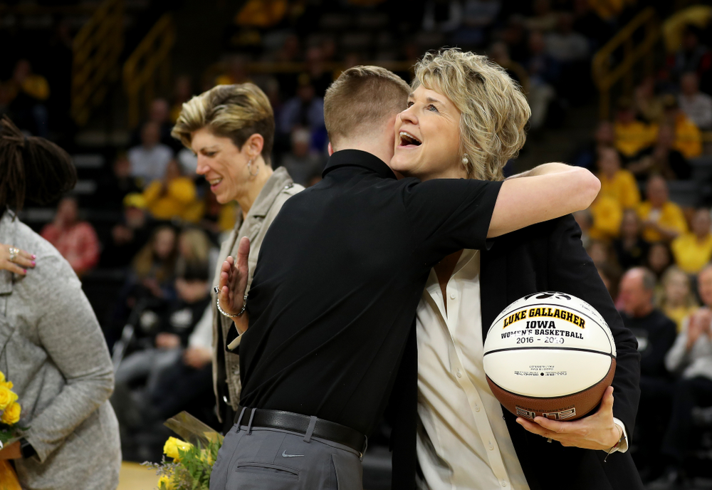 Iowa Women’s Basketball Manager Luke Gallagher during senior day activities following their win over the Minnesota Golden Gophers Thursday, February 27, 2020 at Carver-Hawkeye Arena. (Brian Ray/hawkeyesports.com)