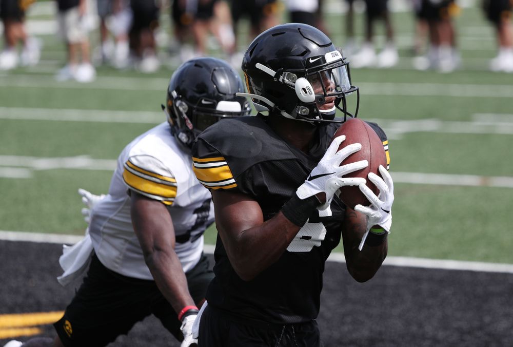 Iowa Hawkeyes wide receiver Ihmir Smith-Marsette (6) During Fall Camp Practice No. 4 Monday, August 5, 2019 at the Ronald D. and Margaret L. Kenyon Football Practice Facility. (Brian Ray/hawkeyesports.com)