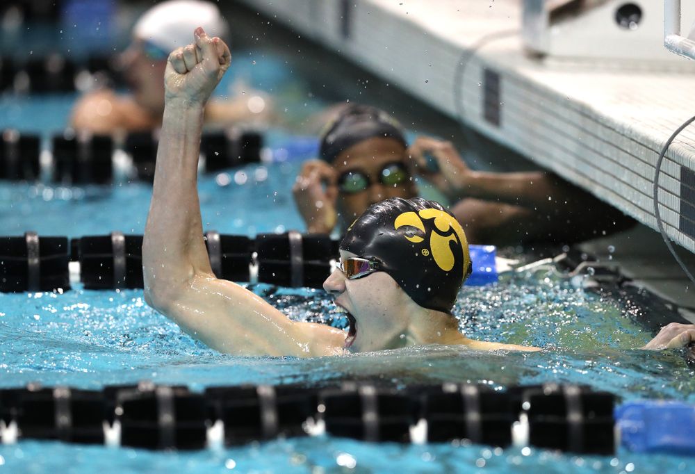 Iowa's Andrew Fierke swims the 500-yard freestyle during the bonus finals of the second day at the 2019 Big Ten Swimming and Diving Championships Thursday, February 28, 2019 at the Campus Wellness and Recreation Center. (Brian Ray/hawkeyesports.com)
