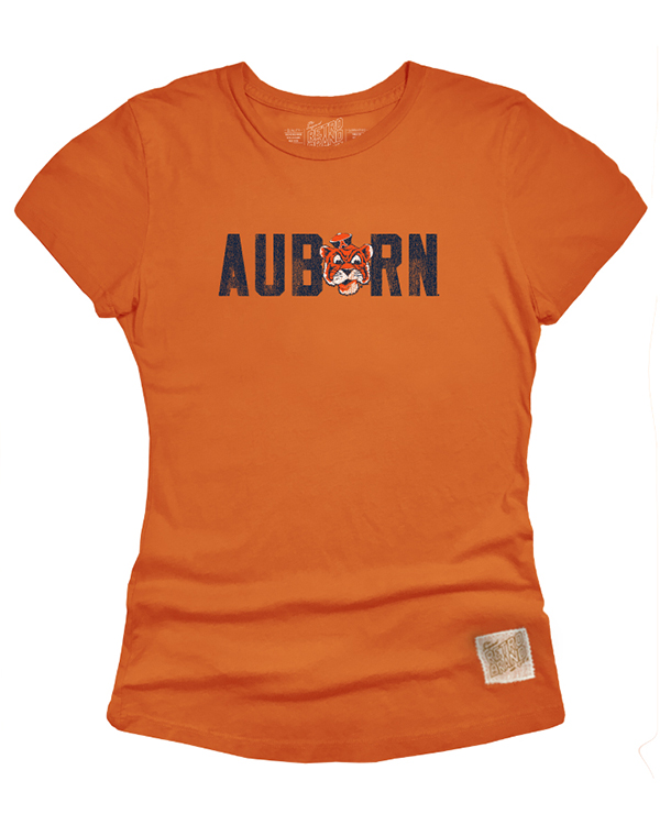 Auburn Tigers Women S Original Retro Brand Orange Vintage Tiger T