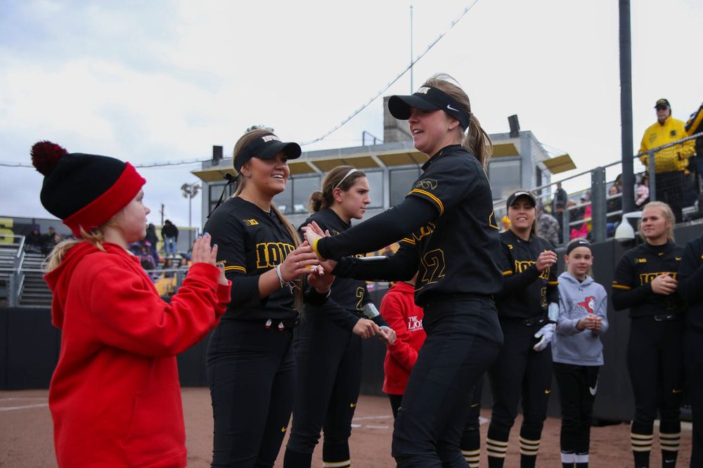 Iowa's Hallie Ketcham (22) at game 2 vs Northwestern on Saturday, March 30, 2019 at Bob Pearl Field. (Lily Smith/hawkeyesports.com)