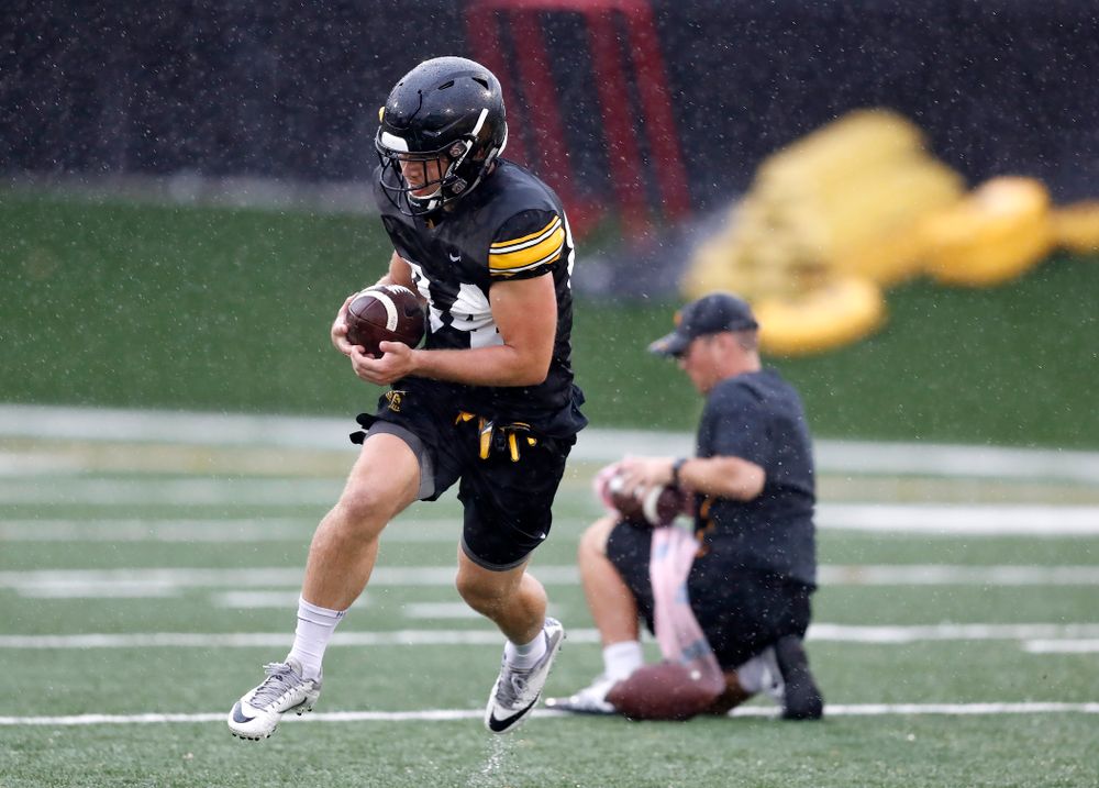 Iowa Hawkeyes wide receiver Nick Easley (84) during camp practice No. 15 Monday, August 20, 2018 at the Hansen Football Performance Center. (Brian Ray/hawkeyesports.com)