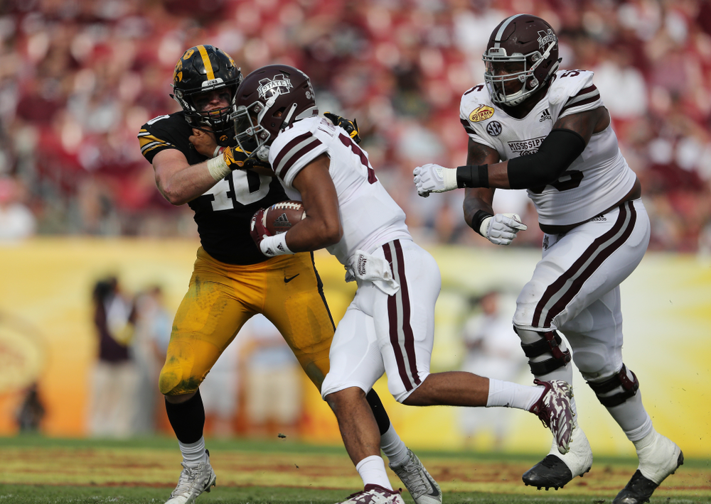 Iowa Hawkeyes defensive end Parker Hesse (40) during the Outback Bowl Tuesday, January 1, 2019 at Raymond James Stadium in Tampa, FL. (Brian Ray/hawkeyesports.com)