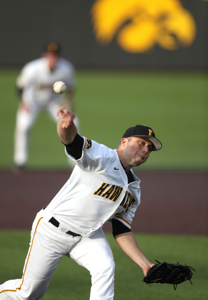 Iowa Hawkeyes Cole McDonald (11) during game one against UC Irvine Friday, May 3, 2019 at Duane Banks Field. (Brian Ray/hawkeyesports.com)