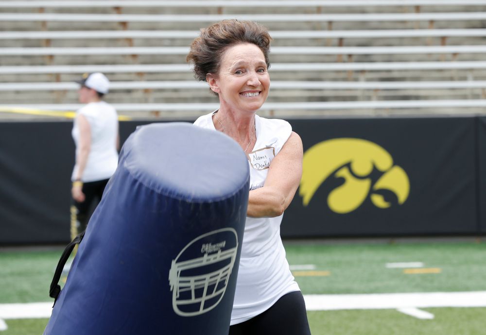 Board of Regents State of Iowa member Nancy Dunkel during the 2018 Iowa Ladies Football Academy Saturday, June 9, 2018 at Kinnick Stadium. (Brian Ray/hawkeyesports.com)