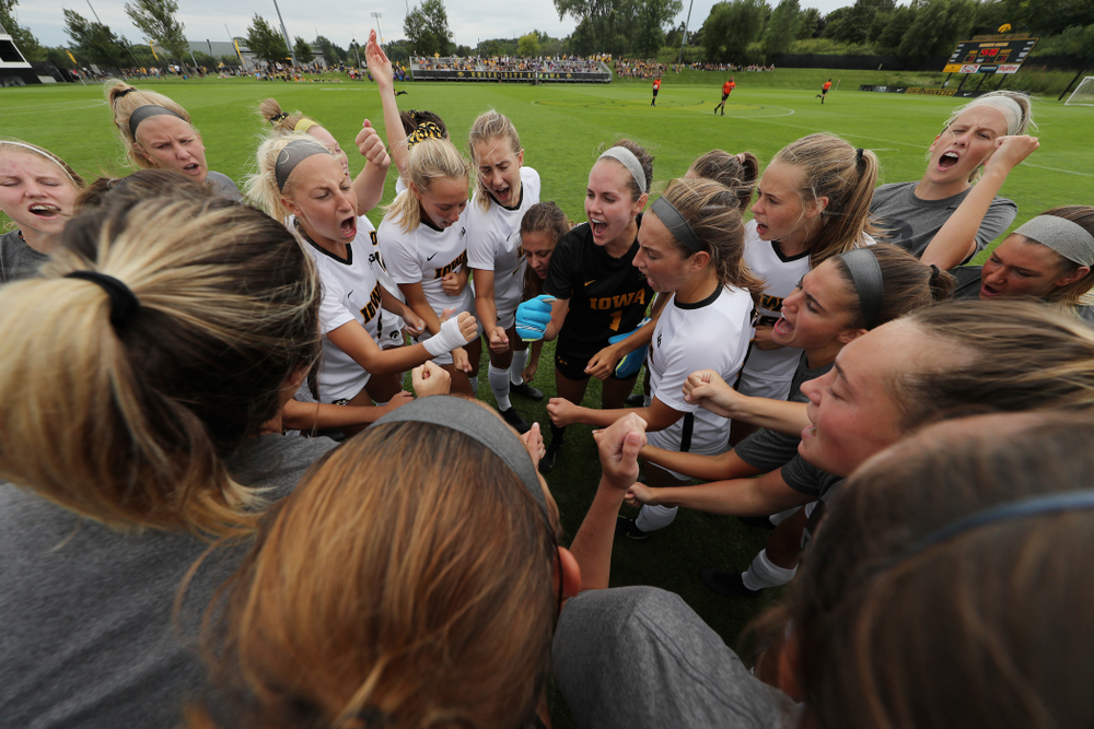 The Iowa Hawkeyes during a 6-1 win over Northern Iowa Sunday, August 25, 2019 at the Iowa Soccer Complex. (Brian Ray/hawkeyesports.com)
