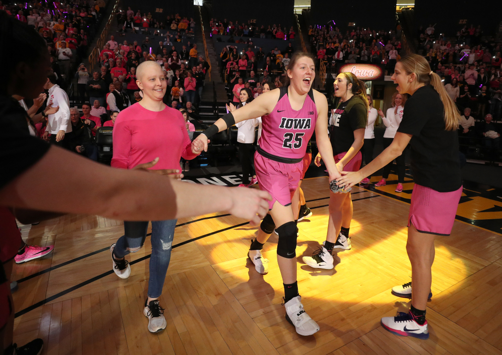 Iowa Hawkeyes forward/center Monika Czinano (25) against the Wisconsin Badgers Sunday, February 16, 2020 at Carver-Hawkeye Arena. (Brian Ray/hawkeyesports.com)
