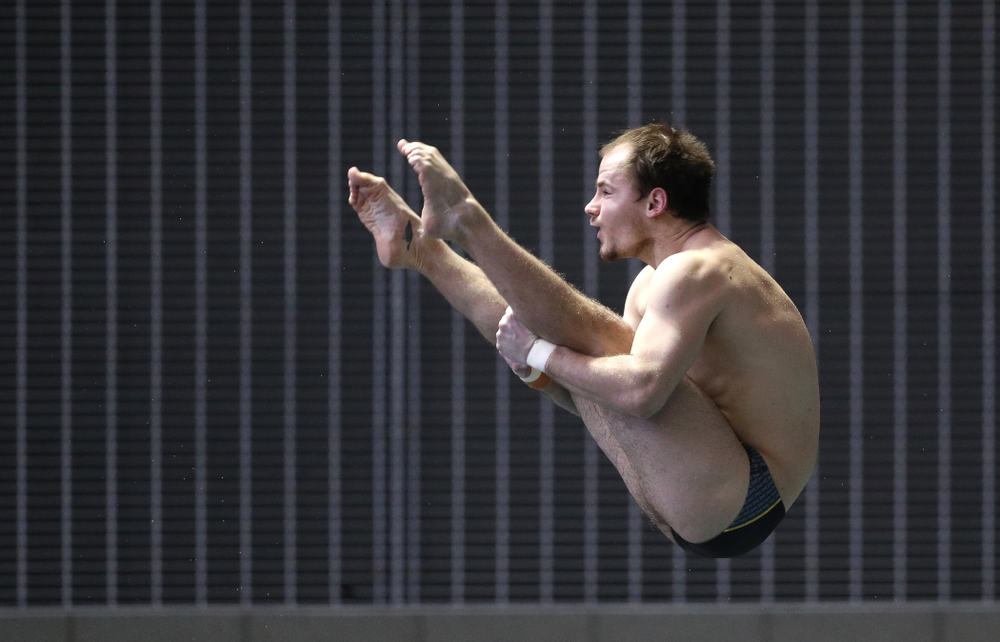 Iowa's Anton Hoherz competes on the 3-meter springboard during the third day of the 2019 Big Ten Swimming and Diving Championships Thursday, February 28, 2019 at the Campus Wellness and Recreation Center. (Brian Ray/hawkeyesports.com)