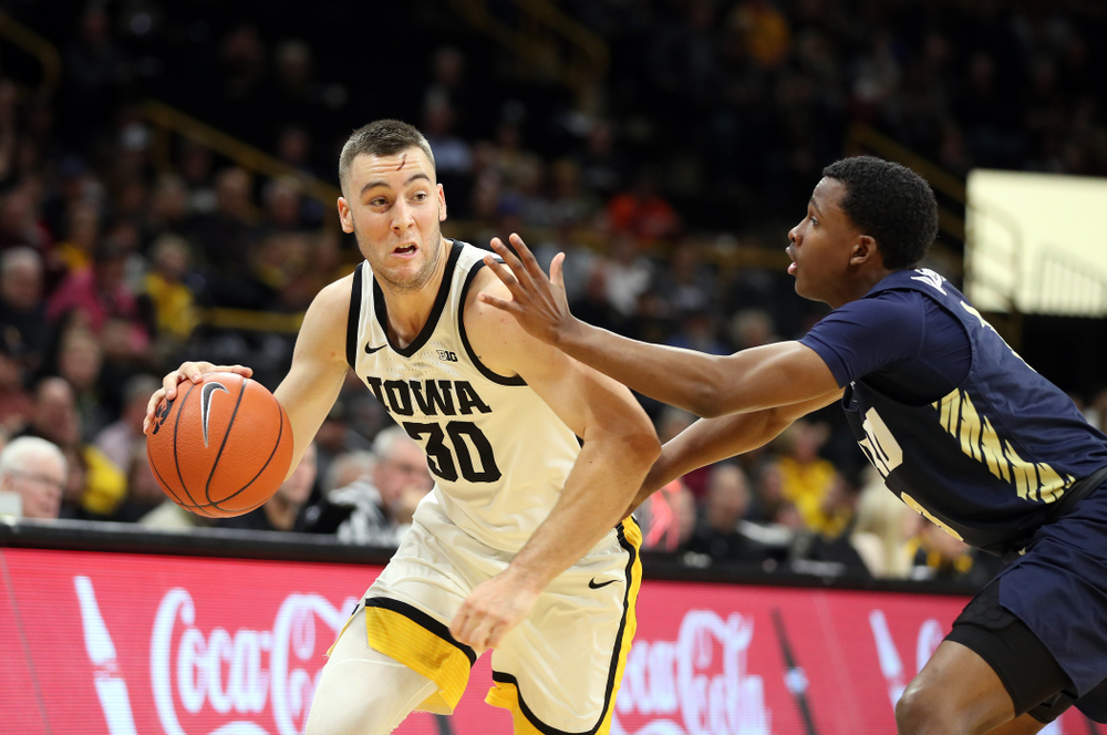 Iowa Hawkeyes guard Connor McCaffery (30) against Oral Roberts Friday, November 15, 2019 at Carver-Hawkeye Arena. (Brian Ray/hawkeyesports.com)