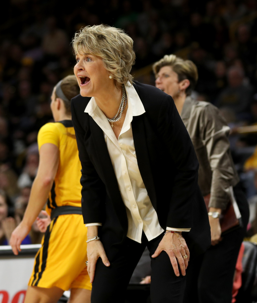 Iowa Hawkeyes head coach Lisa Bluder against the Minnesota Golden Gophers Thursday, February 27, 2020 at Carver-Hawkeye Arena. (Brian Ray/hawkeyesports.com)