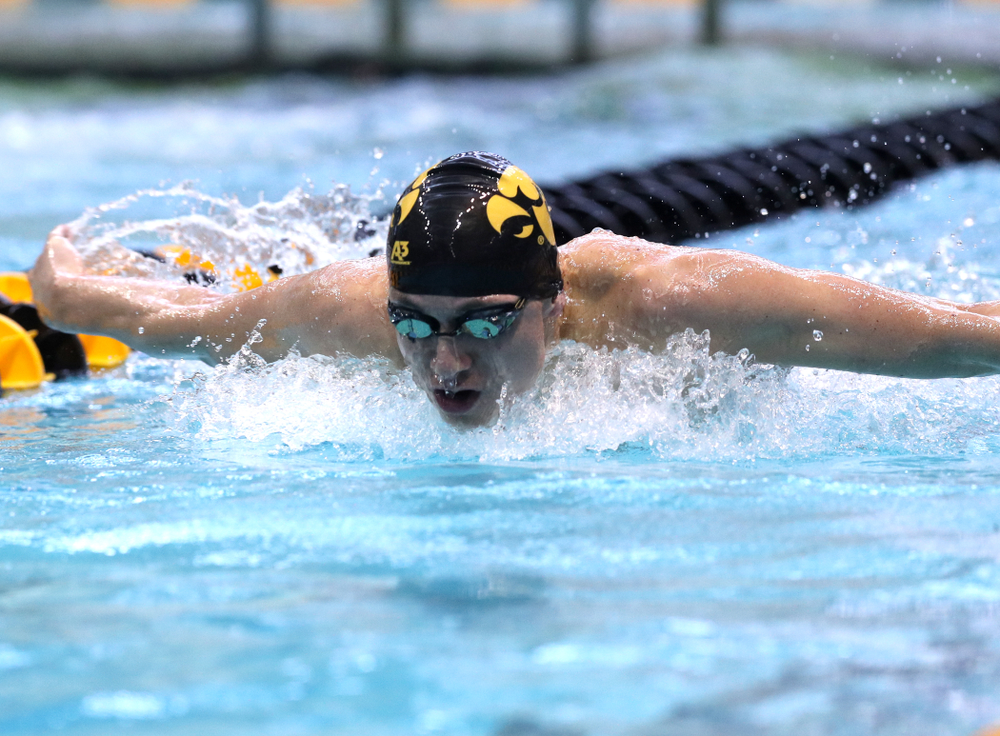 Iowa's Michael Tenney competes in the 400-yard IM on the third day at the 2019 Big Ten Swimming and Diving Championships Thursday, February 28, 2019 at the Campus Wellness and Recreation Center. (Brian Ray/hawkeyesports.com)