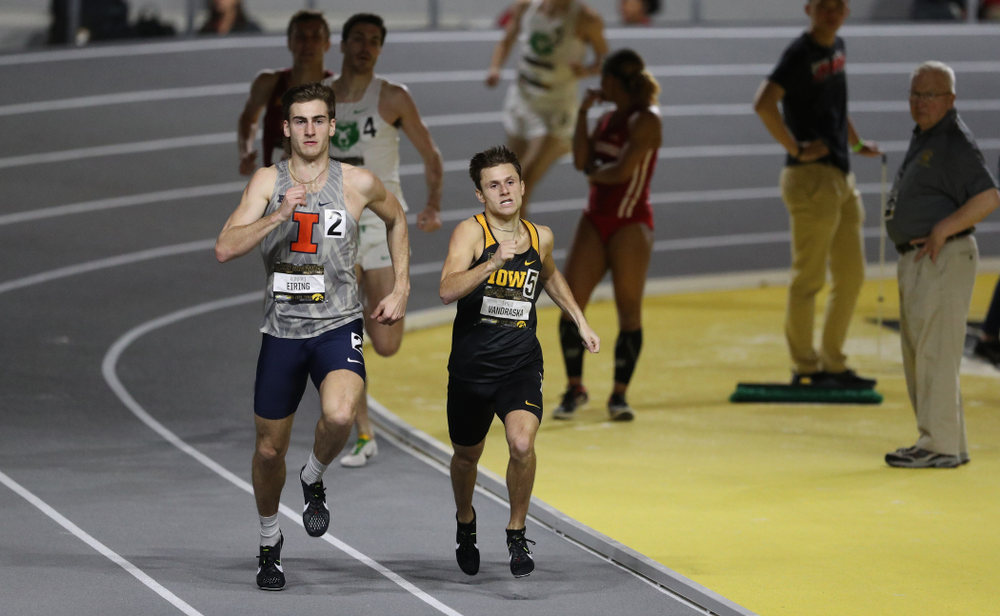 Iowa's Tyler VanDraska runs the 1000 meters during the 2019 Larry Wieczorek Invitational Friday, January 18, 2019 at the Hawkeye Tennis and Recreation Center. (Brian Ray/hawkeyesports.com)