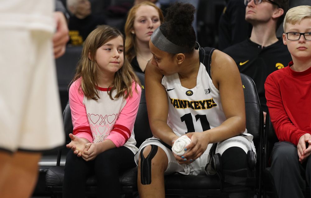 Iowa Hawkeyes guard Tania Davis (11) against the Purdue Boilermakers Sunday, January 27, 2019 at Carver-Hawkeye Arena. (Brian Ray/hawkeyesports.com)
