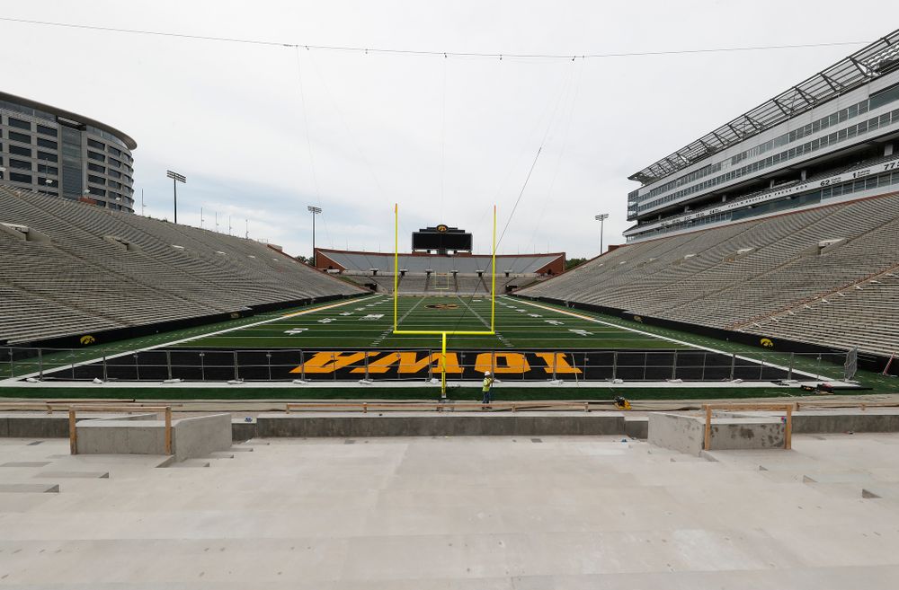 The view from mid-field of the lower bowl of the north end zone Wednesday, June 6, 2018 at Kinnick Stadium. (Brian Ray/hawkeyesports.com)