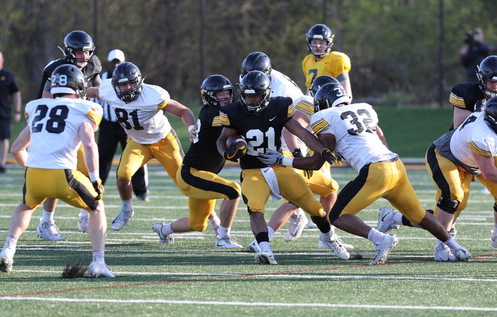 Iowa Hawkeyes running back Ivory Kelly-Martin (21) during the teamÕs final spring practice Friday, April 26, 2019 at the Kenyon Football Practice Facility. (Brian Ray/hawkeyesports.com)