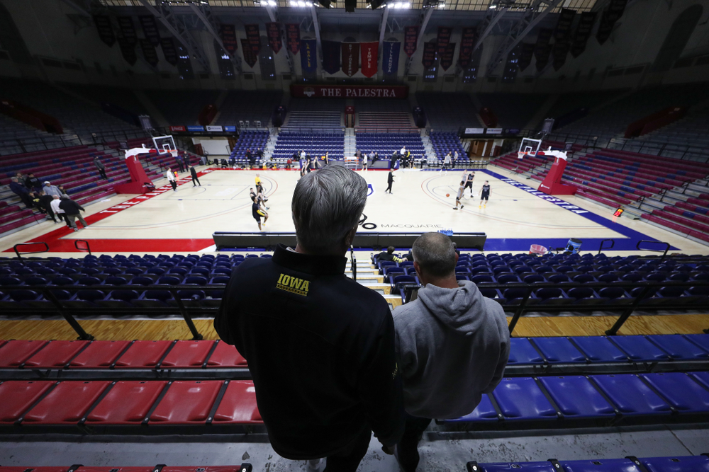 Iowa Hawkeyes head coach Fran McCaffery at the Palestra Friday, January 3, 2020 in Philadelphia. (Brian Ray/hawkeyesports.com)