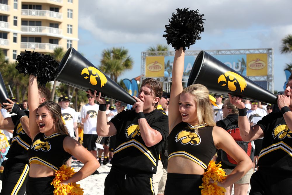 The Iowa Cheerleaders during the Outback Bowl Beach Day Sunday, December 30, 2018 at Clearwater Beach. (Brian Ray/hawkeyesports.com)