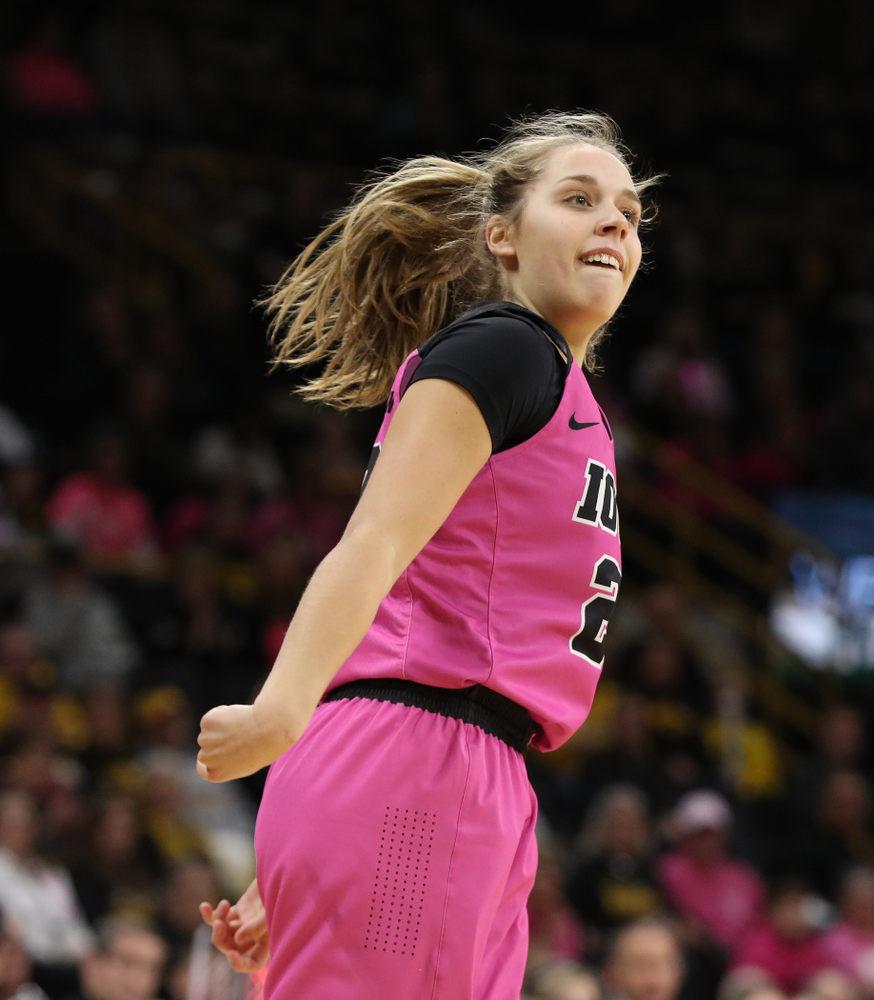 Iowa Hawkeyes guard Kathleen Doyle (22) against the seventh ranked Maryland Terrapins Sunday, February 17, 2019 at Carver-Hawkeye Arena. (Brian Ray/hawkeyesports.com)