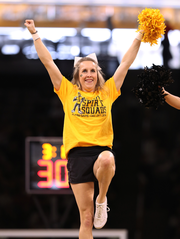 The Iowa Spirit Squad performs as the Iowa Hawkeyes take on the Illinois Fighting Illini Sunday, January 20, 2019 at Carver-Hawkeye Arena. (Brian Ray/hawkeyesports.com)