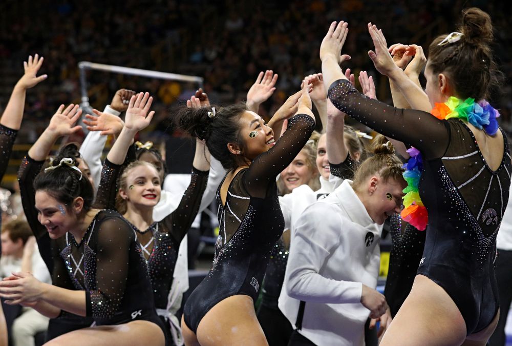 Iowa’s Clair Kaji competes on the beam during their meet at Carver-Hawkeye Arena in Iowa City on Sunday, March 8, 2020. (Stephen Mally/hawkeyesports.com)