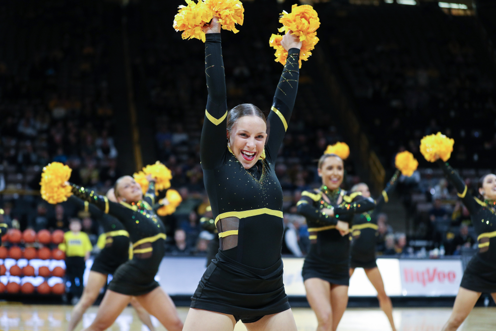 The Iowa Dance Team performs at halftime of the Iowa Hawkeyes game against North Florida Thursday, November 21, 2019 at Carver-Hawkeye Arena. (Brian Ray/hawkeyesports.com)