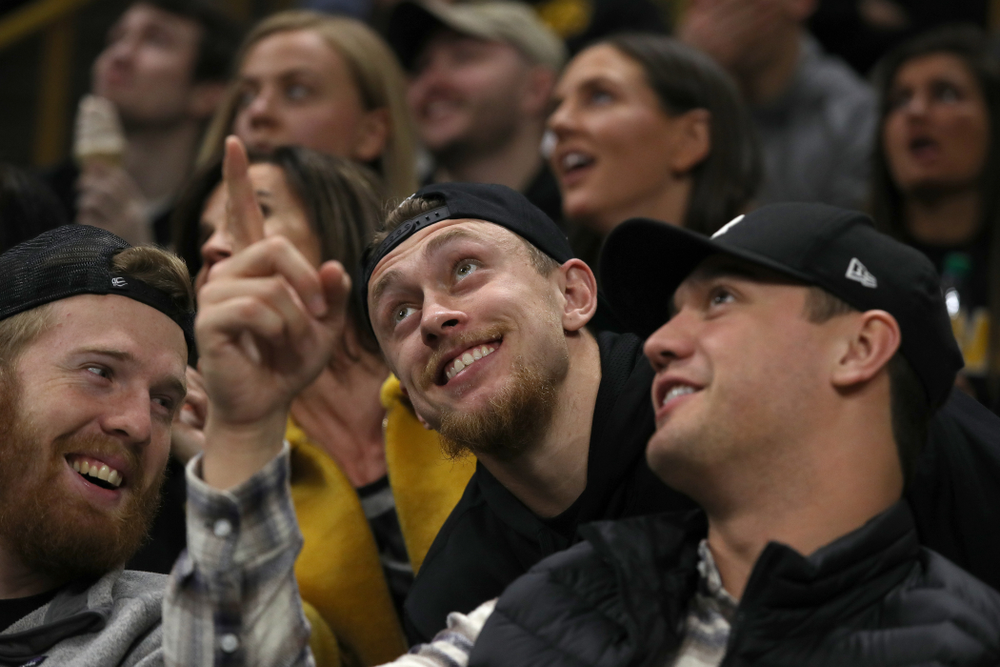 Former Hawkeye Football Players CJ Beathard and George Kittle against the Ohio State Buckeyes Saturday, January 12, 2019 at Carver-Hawkeye Arena. (Brian Ray/hawkeyesports.com)
